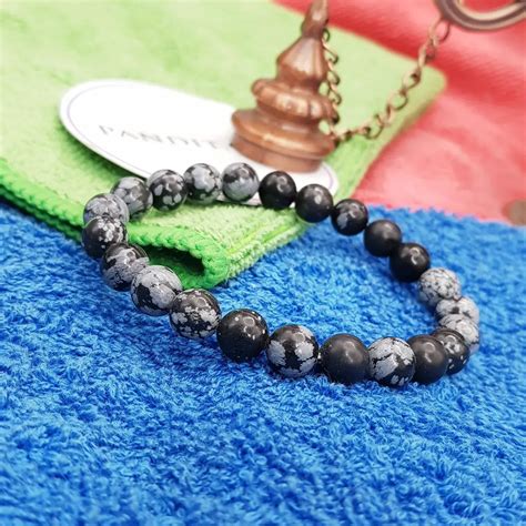 Snowflake Obsidian Bracelet - To Make Easy Money Flow - Pandit.com