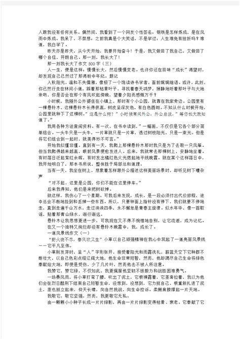 那一刻我长大了作文500字 (2) - 文档之家