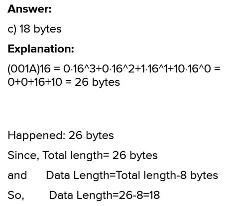 Consider the UDP header 05 31 00 OE 00 1A E3 11. What is the length of ...