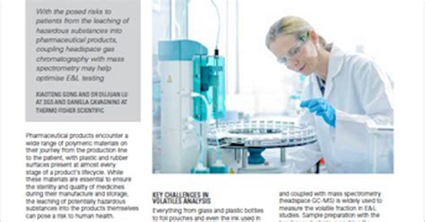 Advancing the Detection of E&L by Pharma Manufacturers | SGS