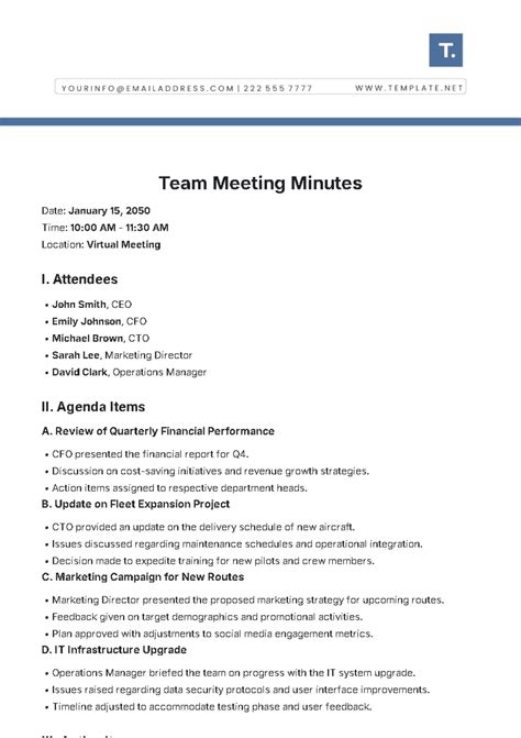 Free Finance Committee Meeting Minutes Template to Edit Online