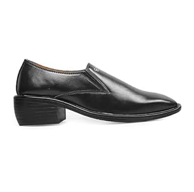 Buy Men's 2 Inch Heel Height Increasing Black Formal Derby Slip-on ...