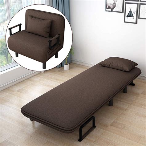 Royal Interiors Single Seater Folding Sofa Cum Bed with Cushion and ...