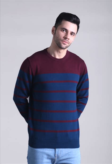 Navy Blue Maroon Plane Stripe Sweater – SQUIREHOOD
