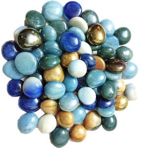 DS1 Round Pebbles Glass Stone Milky 450 gm Regular Round Fire Glass ...