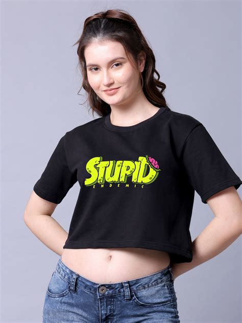 Stupid Endemic Women Crop Top – Lazy Lush
