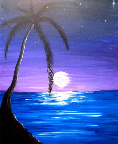 beach drawing night