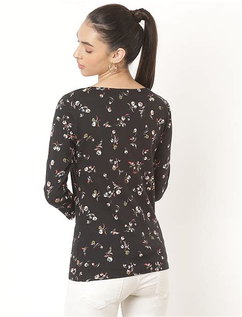 Buy Cotton Mix Floral Square Neck Tee at Marks & Spencer