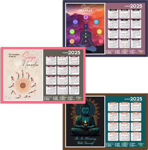 ESCAPER Yoga Wall Calendar 2025 hanging Decoration , Meditation Wall ...