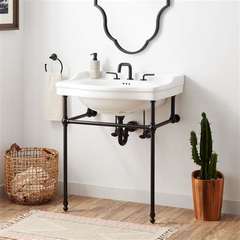 30" Cierra Console Sink with Brass Stand | Signature Hardware
