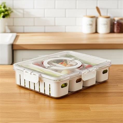 Prime Pick Fridge Storage Container With Lids (4 Compartment)