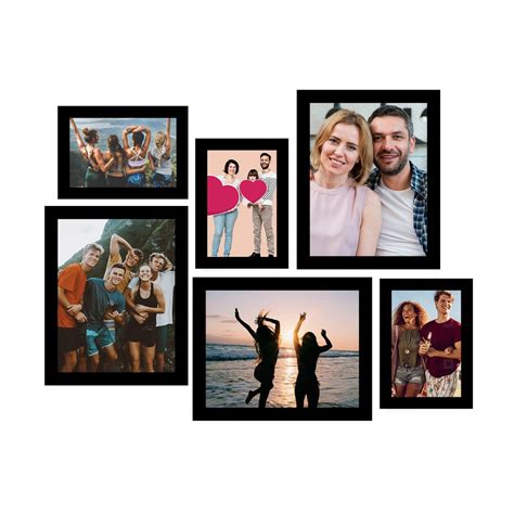Memory Wall Collage Photo Frame - Set of 6 Photo Frames for 3 Photos of ...