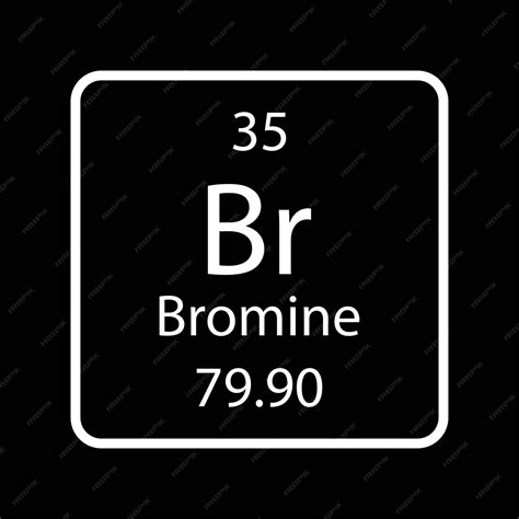 Premium Vector | Bromine symbol chemical element of the periodic table ...
