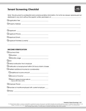 Tenant Screening Checklist Template - Fill Online, Printable, Fillable ...