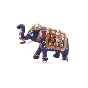 Handicrafts Paradise Metal Painted Rajasthani Elehant : Amazon.in: Home ...