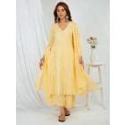 Peach Hand Block Printed Cotton Embroidered Kurta with Palazzo- Set of 2