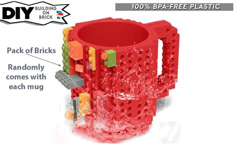 Buy BonZeal 3D Plastic DIY Build On Brick Mug Birthday Gift for Kids ...