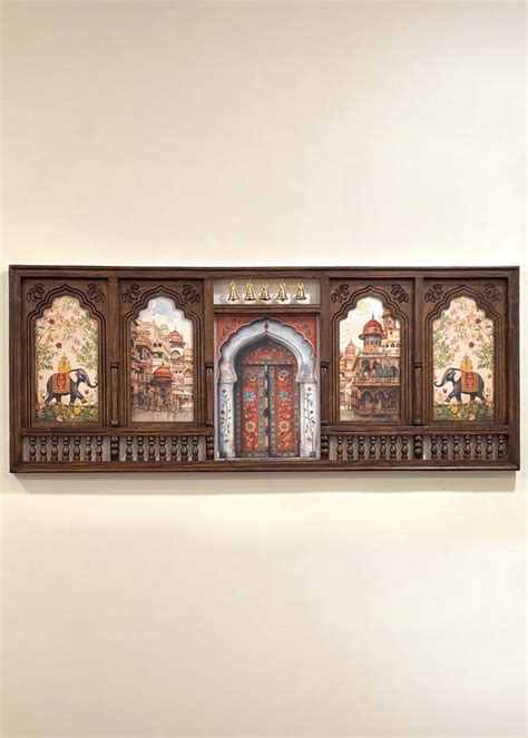 Meera Mahal Wooden Wall Decor – Grand 3D Wooden Artwork for Luxurious ...