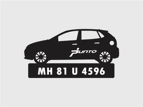 Car Shape Number Plate Keychain - VS502 - Fiat Punto; Wisholize