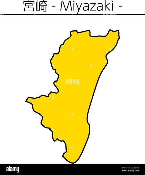Simple map of Miyazaki prefecture, Japan Region, Vector Illustration ...