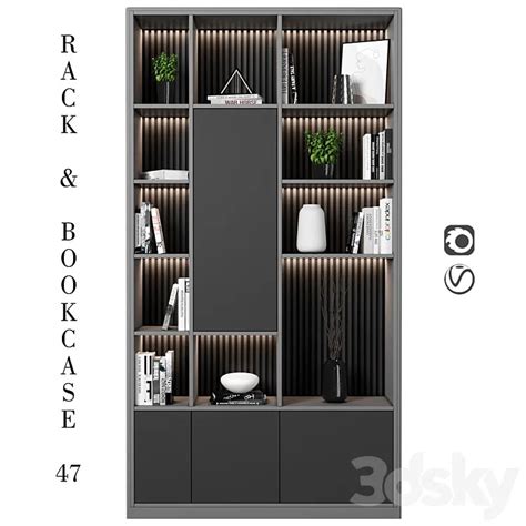 Rack and Bookcase 47 3DS Max Model – 3DSky Model Free