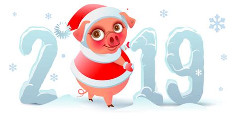 圣诞猪2019艺术字_素材中国sccnn.com