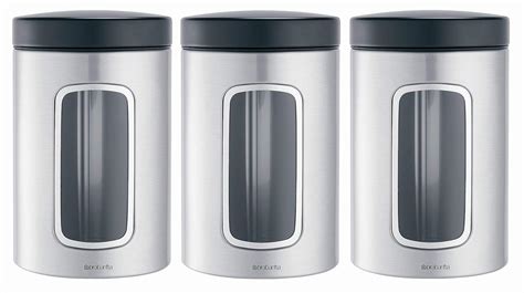 Buy Brabantia 335341 3-Piece Window Canister Set, 1.4-Liter, Matte ...