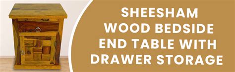 kapil wood decor Sheesham Wood Bedside End Table with Drawer Storage ...