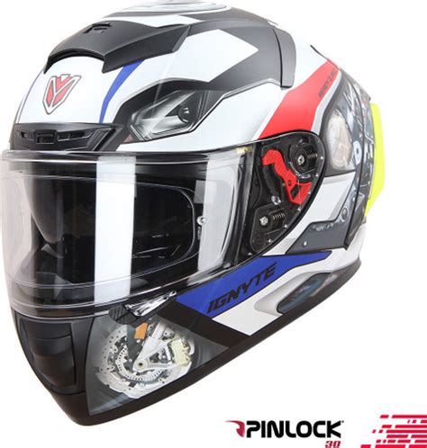 IGNYTE IGN-4 Machine ISI/DOT Certified Double Visor Full Face Graphic ...