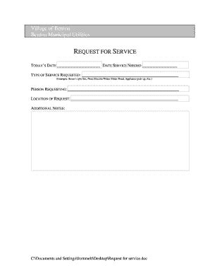 Fillable Online Village of Benton Benton Municipal Utilities Fax Email ...