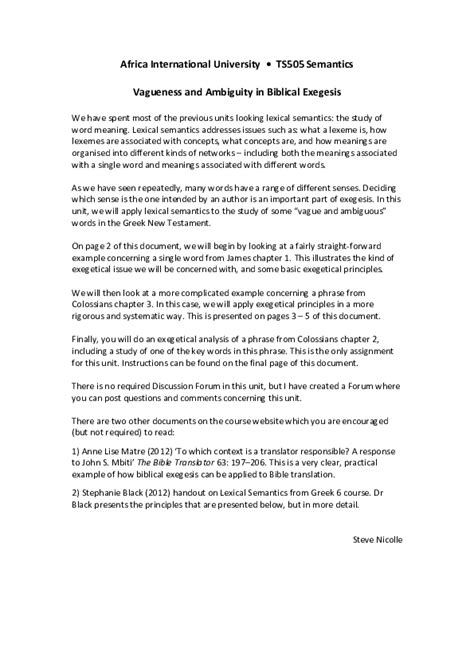 Image result for Exegesis Paper Example