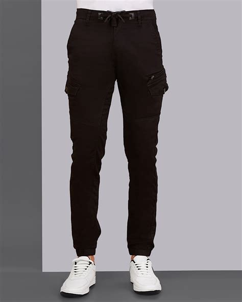 Buy Men's Black Cargo Jogger Pants Online at Bewakoof