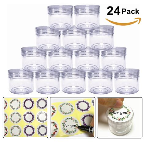 JOYWEE 24 Pack, Clear: 20Gram/20Ml Round Clear Empty Container Jars ...