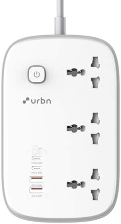 URBN 7-in-1 Power Strip with 65W GaN Technology | 4X USB (Dual USB-C PD ...