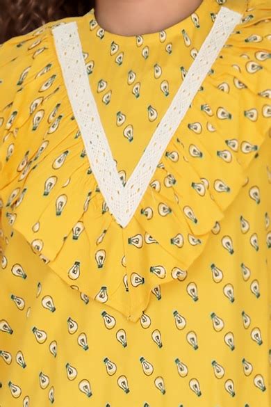 Buy Girls Yellow Print Casual Top Online - 747389 | Allen Solly
