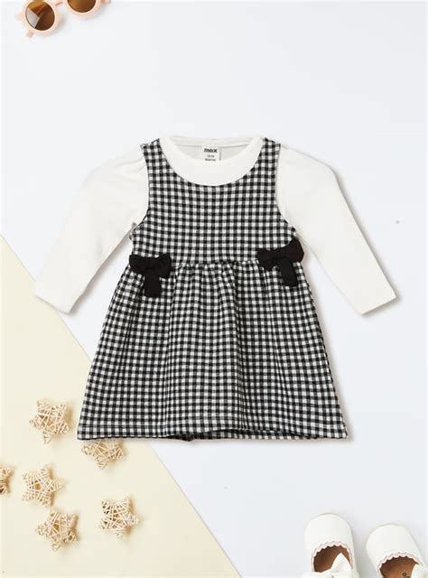 Buy Girls Checked A-line Dress with T-shirt Online at just Rs. 699.0 ...