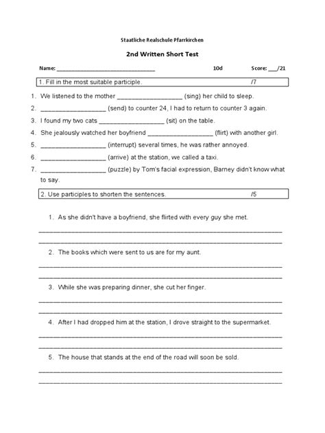 Image result for Joining Using Participle Exercises