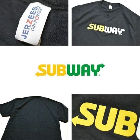 1点物 サブウェイSUBWAY黒プリントTシャツUSA古着メンズSMレディースOKアメカジブランド90sストリート/スポーツMix企業レトロ ...