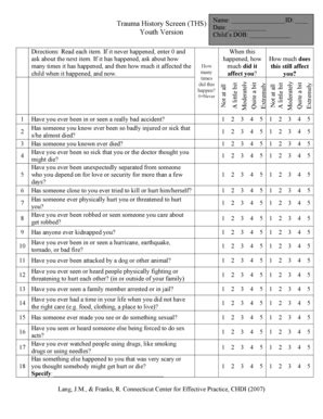 Trauma History Screen Ths - Fill Online, Printable, Fillable, Blank ...
