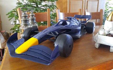 My fully 3D printed, 150cm long, 1:5 scale F1 car. All made on my 4yo ...