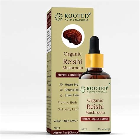 Buy Rooted Actives Organic Reishi Mushroom Liquid Extract (30 ML, 30 ...