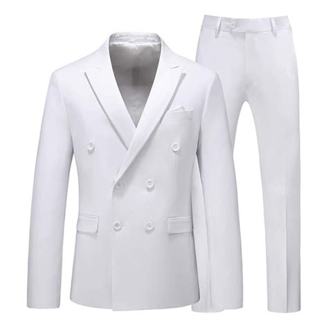 Colonel Sanders Costume White Suits 2 Piece Double Breasted Tuxedo Sui ...