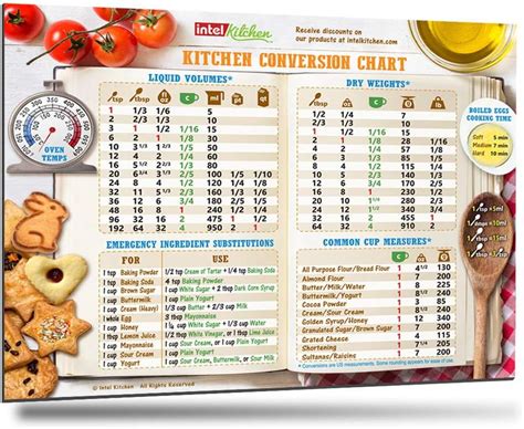 Comprehensive Kitchen Conversion Chart Magnet 10x7 India | Ubuy