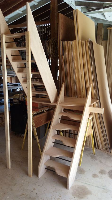 Alternating-tread stair case with open-riser. | Tiny house stairs, Loft ...