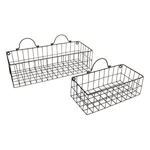 DII Farmhouse Vintage Hanging Wall Mounted Wire Metal Basket for ...