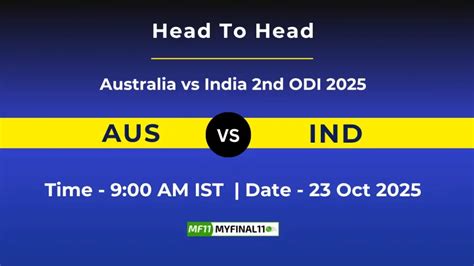 AUS vs IND 2nd ODI Player Battle & Head to Head Team Stats - India vs ...