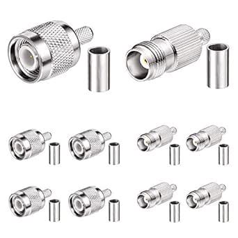 RF SIGNAL TNC Crimp Connectors Kit TNC Male + TNC Female Crimp Solder ...