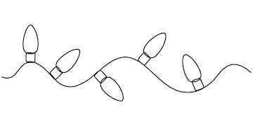 One continuous line drawing of christmas garland with light bulbs ...
