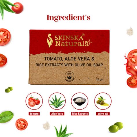 Skinska Naturals Tomato, Aloe Vera & Rice Extracts Handmade Soap ...