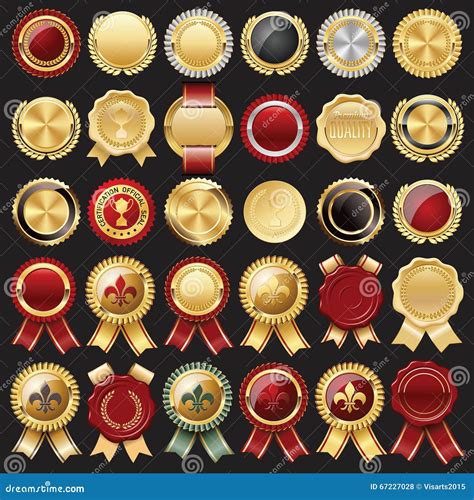 Certificate Wax Seal and Badges Stock Vector - Illustration of elements ...
